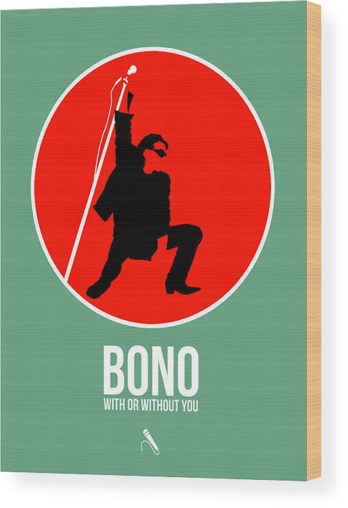 U2 Wood Print featuring the digital art Bono by Naxart Studio