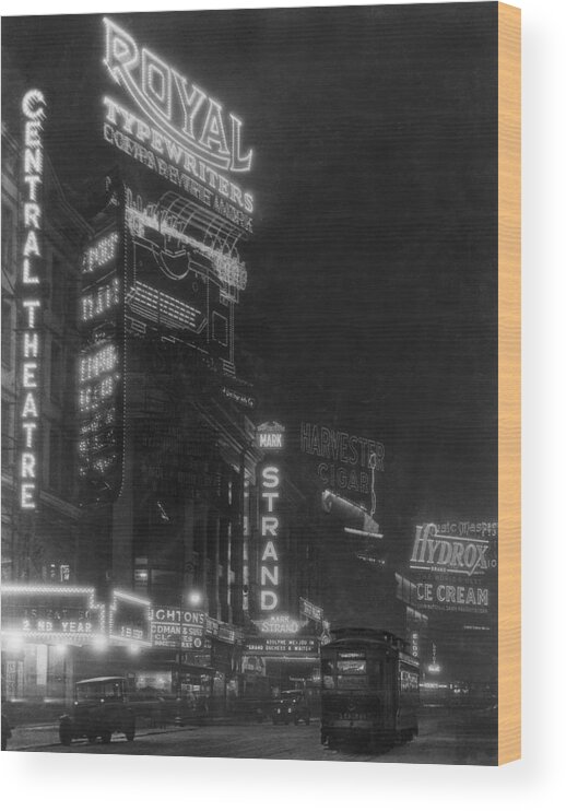 Broadway Wood Print featuring the photograph Broadway by Edwin Levick