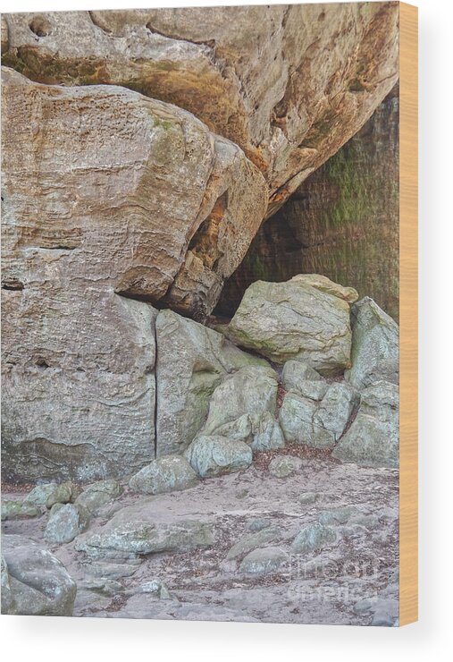 Cliff Wood Print featuring the photograph Cave In A Cliff by Phil Perkins