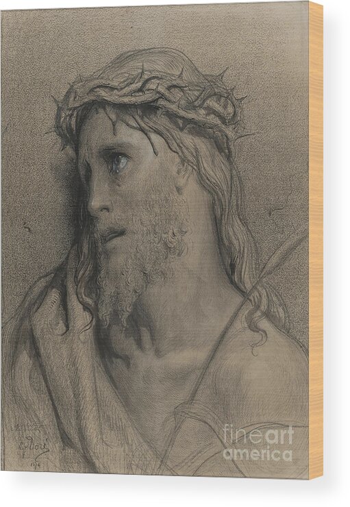 Gouache Wood Print featuring the drawing Christ With The Crown Of Thorns by Heritage Images