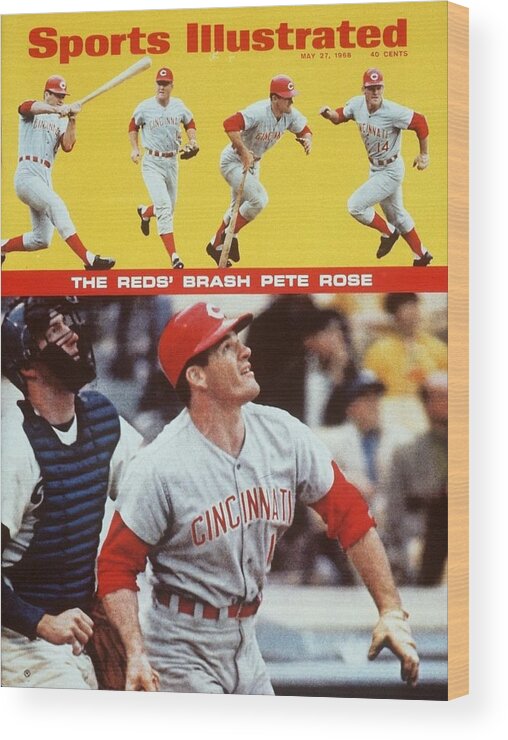 Magazine Cover Wood Print featuring the photograph Cincinnati Reds Pete Rose... Sports Illustrated Cover by Sports Illustrated