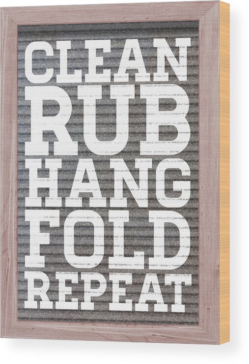 Clean Wood Print featuring the mixed media Clean And Repeat by Sd Graphics Studio