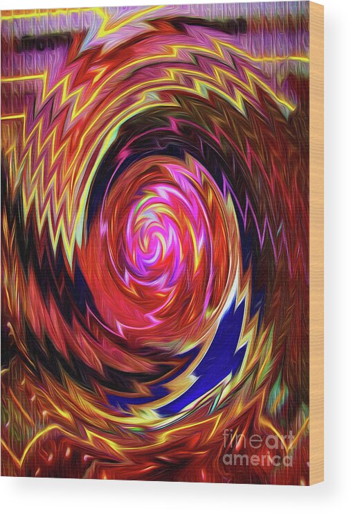 Abstract Wood Print featuring the photograph Crazy Swirl Art by Sue Melvin