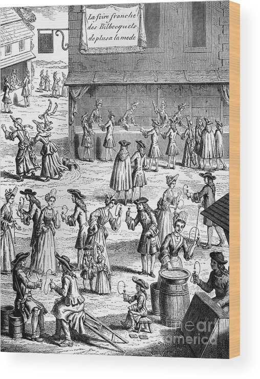 Engraving Wood Print featuring the drawing Cup And Ball Fair, During The Reign by Print Collector