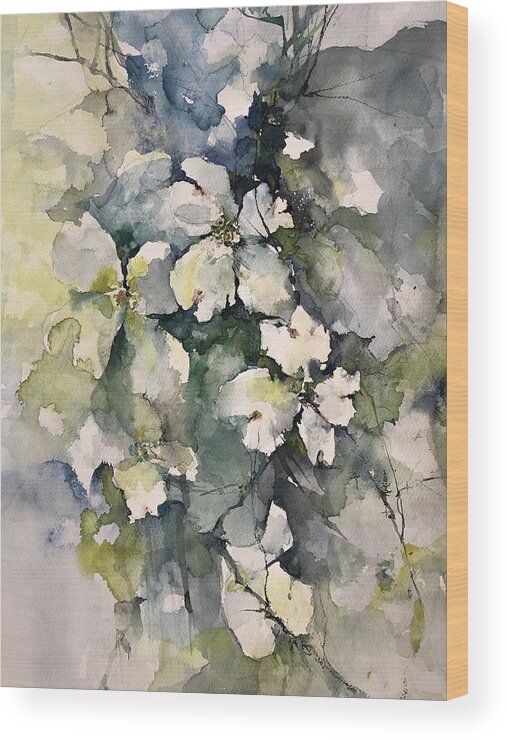 He Is Risen Wood Print featuring the painting Dogwoods by Robin Miller-Bookhout