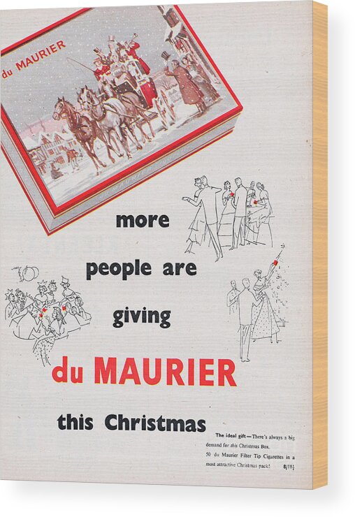 People Wood Print featuring the photograph Du Maurier Cigarettes by Picture Post