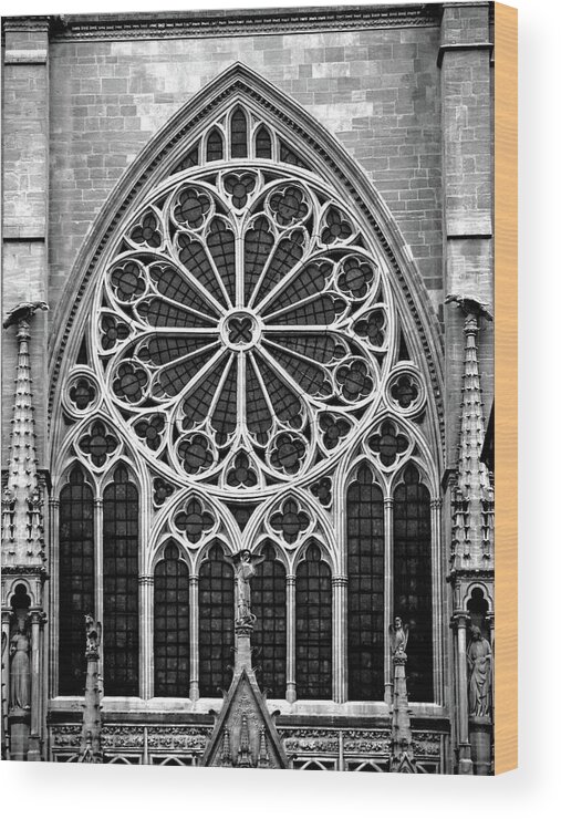 Black-and-white Wood Print featuring the photograph Eglise by Jorg Becker