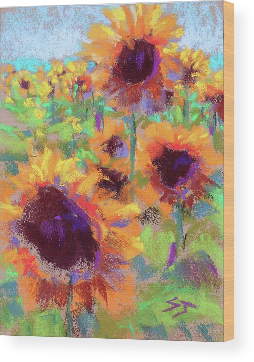 Sunflower Wood Print featuring the painting Everything Beautiful by Susan Jenkins