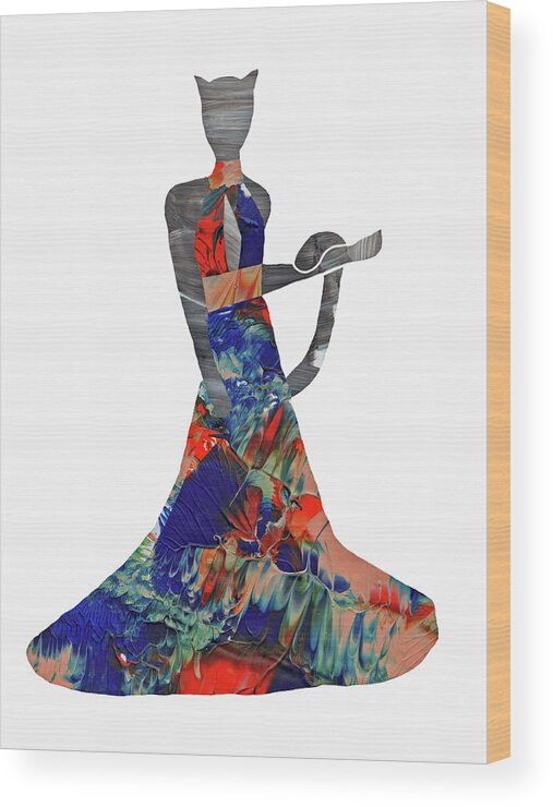 Fashion Illustration Ball Gown Wood Print featuring the painting Fashion Illustration Ball Gown by Wolf Heart Illustrations