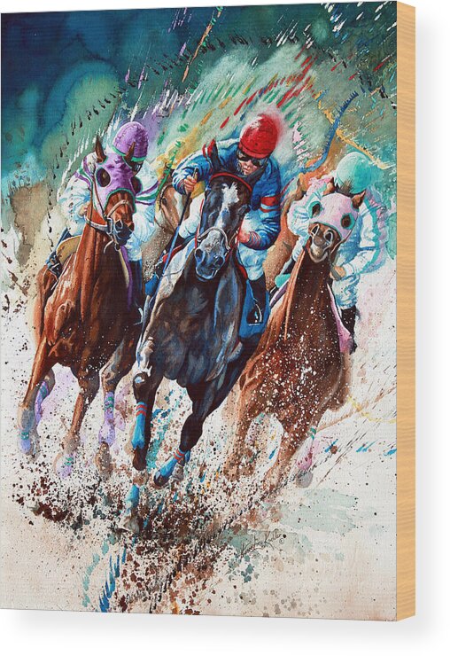 Sports Art Wood Print featuring the painting For The Roses by Hanne Lore Koehler