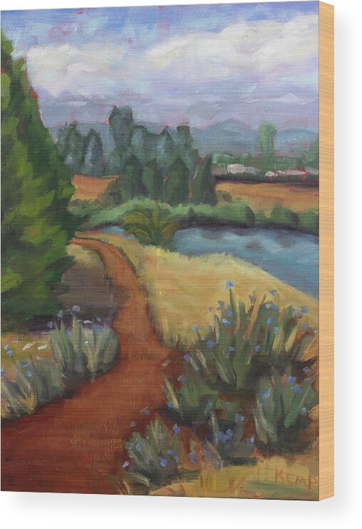 Eugene Wood Print featuring the painting Golden Gardens Trail by Tara D Kemp