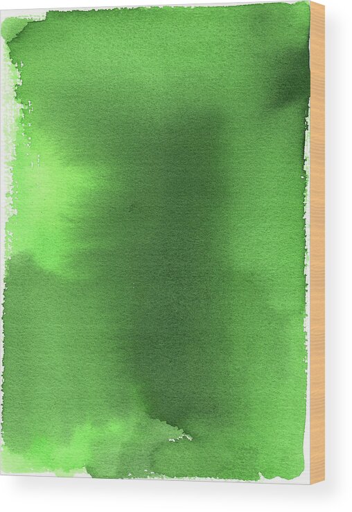 Watercolor Painting Wood Print featuring the digital art Green Background Watercolor Painting by Taice