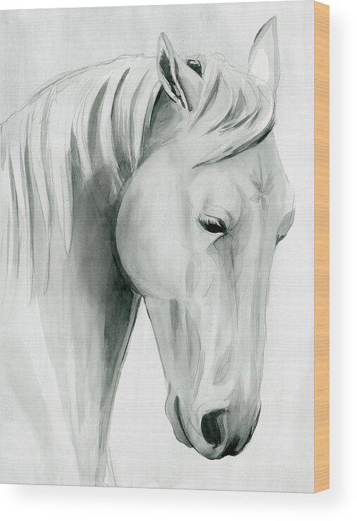 Western+horses Wood Print featuring the painting Horse Whisper II by Grace Popp