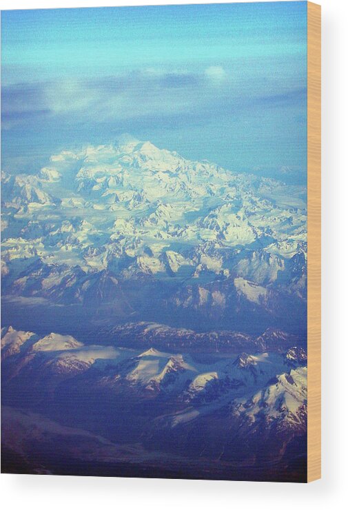 Alaska Wood Print featuring the photograph Ice Covered Mountain Top by Mark Duehmig