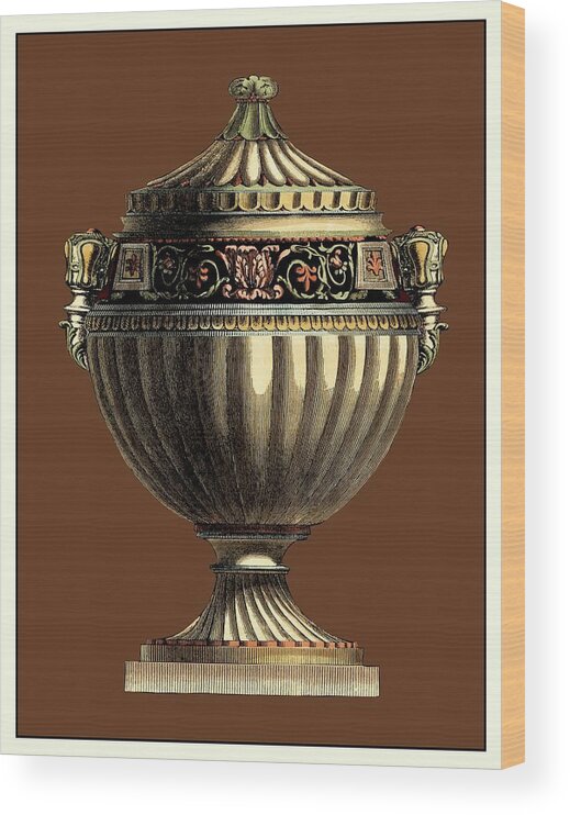 Decorative Elements Wood Print featuring the painting Imperial Urns Iv by Vision Studio