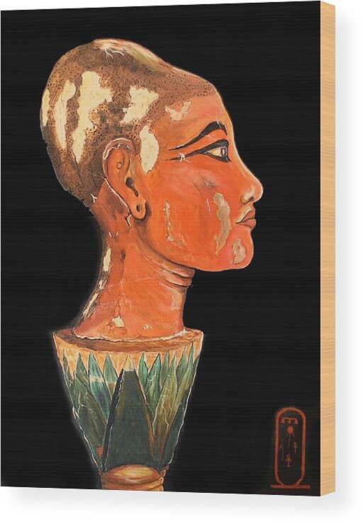 King Tut Wood Print featuring the painting King Tut, The Boy King by Philip And Robbie Bracco