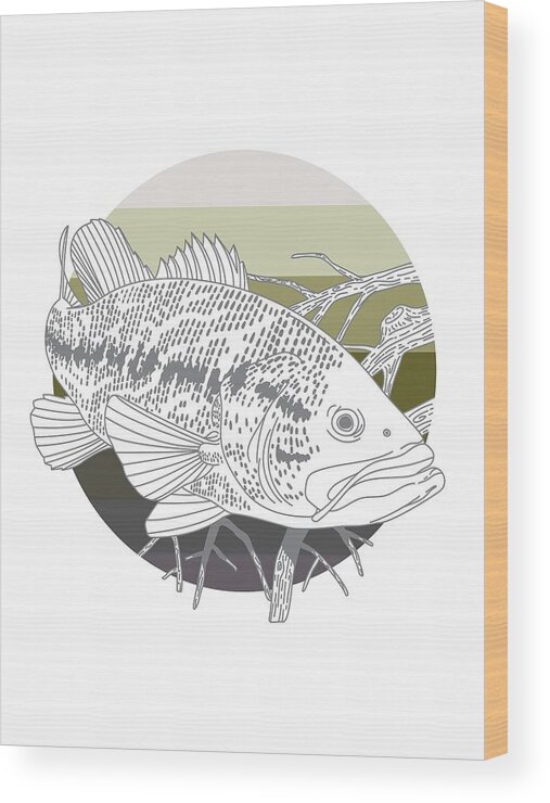 Bass Wood Print featuring the digital art Lake Troll by Kevin Putman
