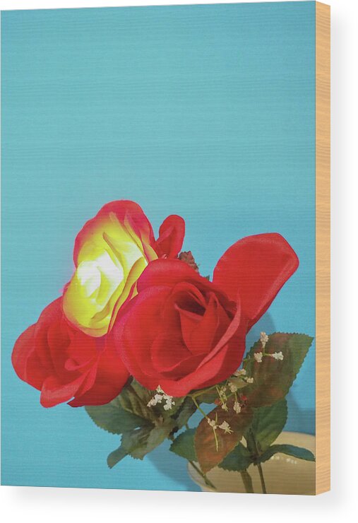Flower Wood Print featuring the photograph Lighted Rose by C Winslow Shafer