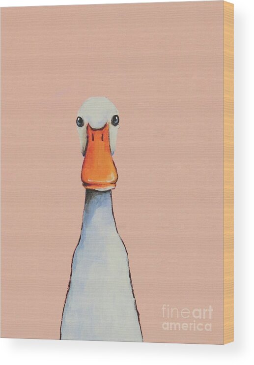 Duck Wood Print featuring the painting Little Duck by Lucia Stewart
