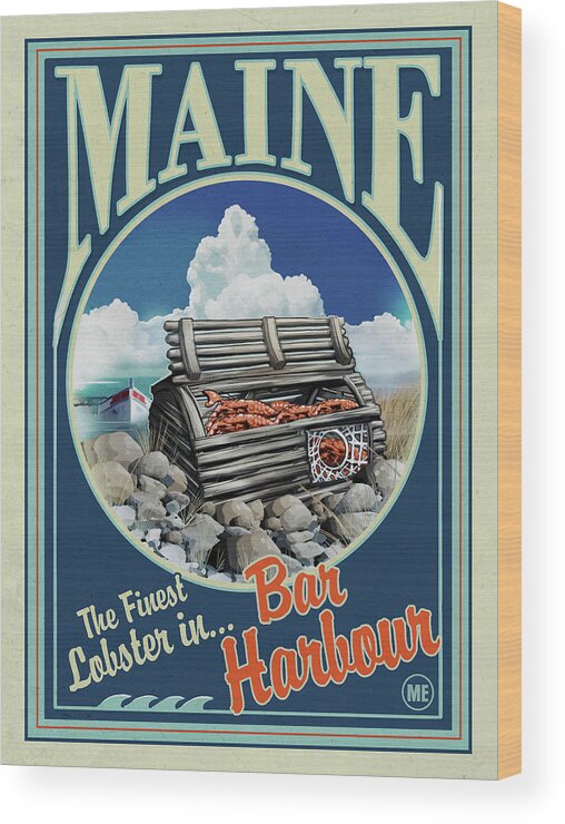 Lobster Trap Wood Print featuring the mixed media Lobster Trap by Old Red Truck