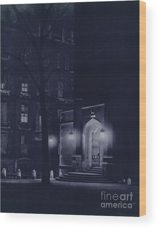 London Wood Print featuring the photograph London At Night, Middle Temple Hall, Temple by Harold Burdekin