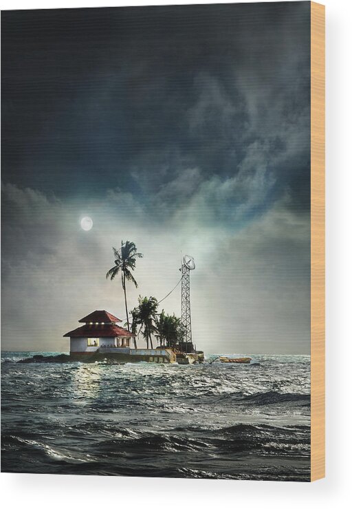 People Wood Print featuring the photograph Man Working On Island by Gandee Vasan