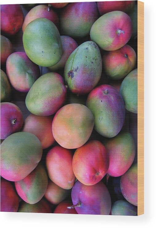 Mango Fruit Wood Print featuring the photograph Mango Mania by Digi guru