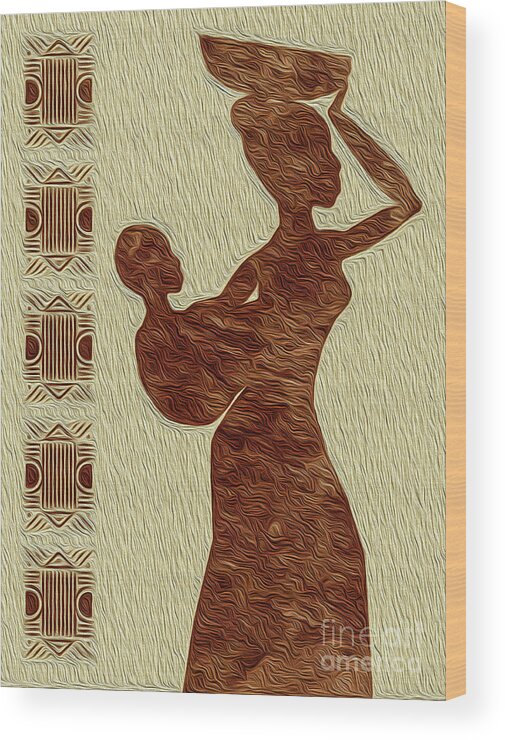 Art Print Wood Print featuring the digital art Maternal Grace African Fine Art II by Kenneth Montgomery