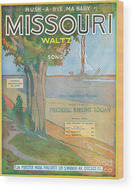 Sheet Music Wood Print featuring the photograph Missouri Waltz Song Sheet Music Cover by Bettmann