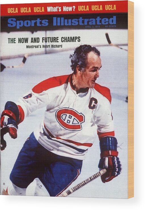 Magazine Cover Wood Print featuring the photograph Montreal Canadiens Henri Richard... Sports Illustrated Cover by Sports Illustrated