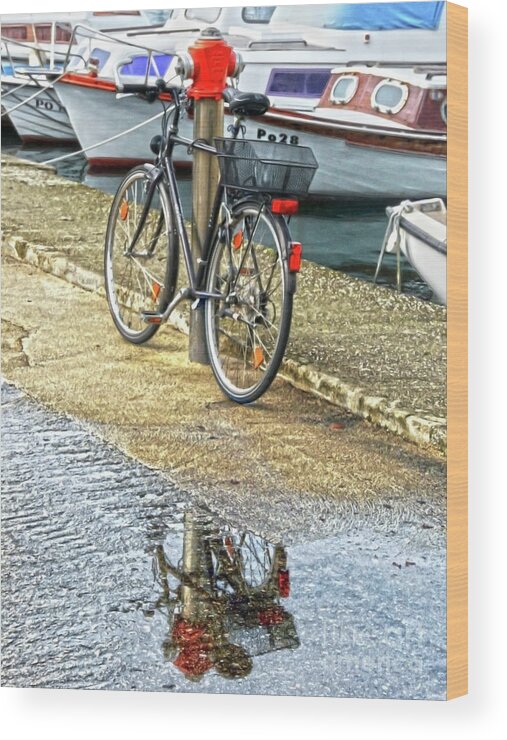 Water Wood Print featuring the photograph Mr. Bike by Jasna Dragun