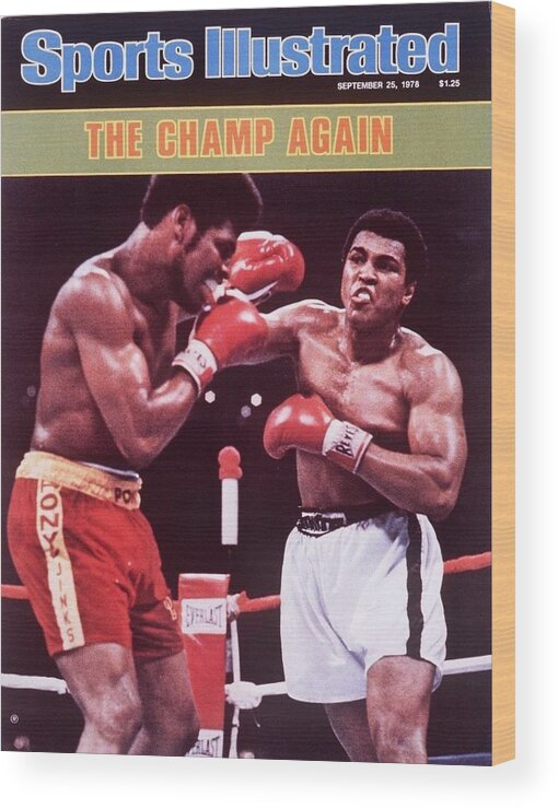 Magazine Cover Wood Print featuring the photograph Muhammad Ali, 1978 Wba Heavyweight Title Sports Illustrated Cover by Sports Illustrated
