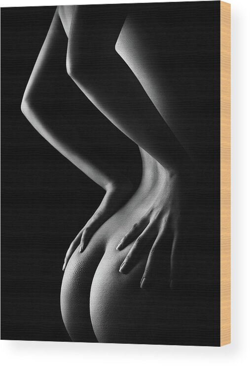 Woman Wood Print featuring the photograph Nude woman bodyscape 39 by Johan Swanepoel