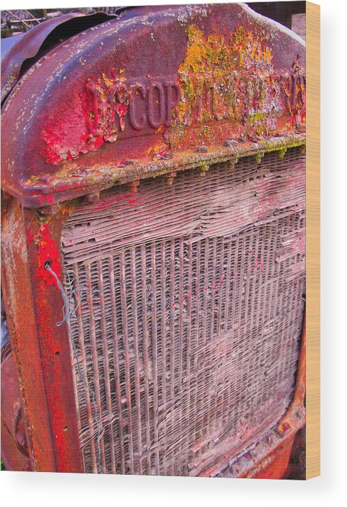 Tractor Wood Print featuring the photograph Old Red by Tom Gresham