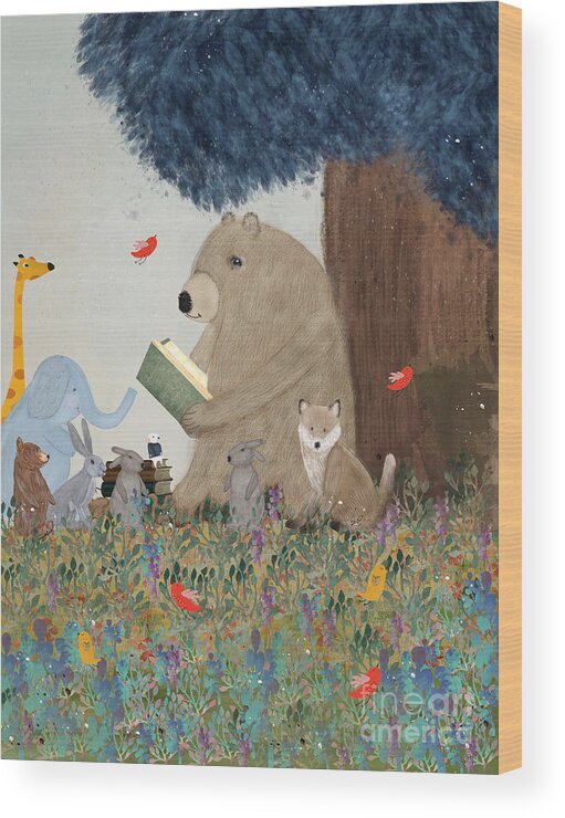 Nursery Art Wood Print featuring the painting Once Upon A Time by Bri Buckley