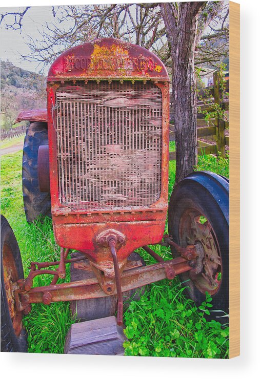 Tractor Wood Print featuring the photograph Out To Pasture by Tom Gresham