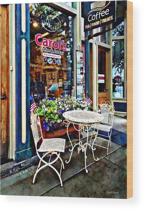 City Wood Print featuring the photograph Owego NY - Coffee Shop by Susan Savad