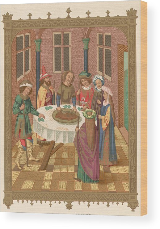 People Wood Print featuring the photograph Painting Of Jewish Passover Seder by Kean Collection
