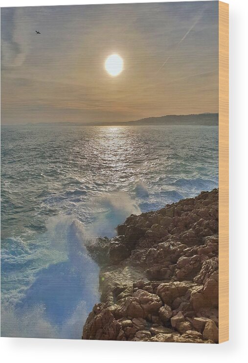 Seascape Wood Print featuring the photograph Pastel Mediterranean Sunset by Andrea Whitaker