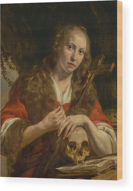 17th Century Art Wood Print featuring the painting Penitent Magdalene by Jan de Bray
