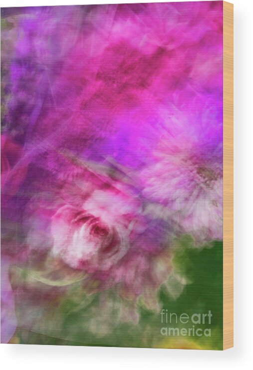 Abstract Wood Print featuring the photograph Pink and white pastel abstract by Phillip Rubino