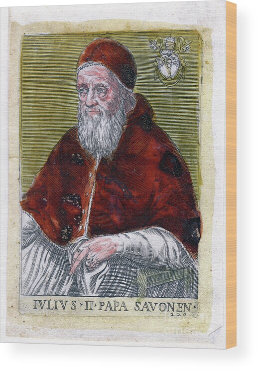 Engraving Wood Print featuring the drawing Pope Julius II by Print Collector