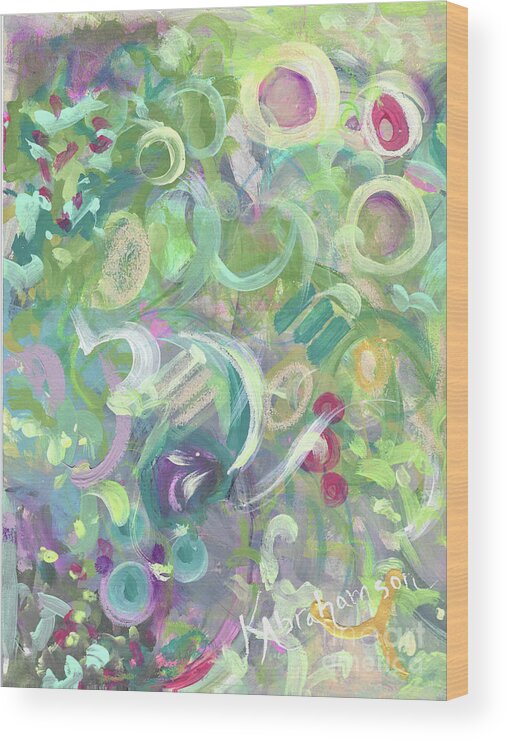 Spring Wood Print featuring the painting Printemps 2 by Kristen Abrahamson