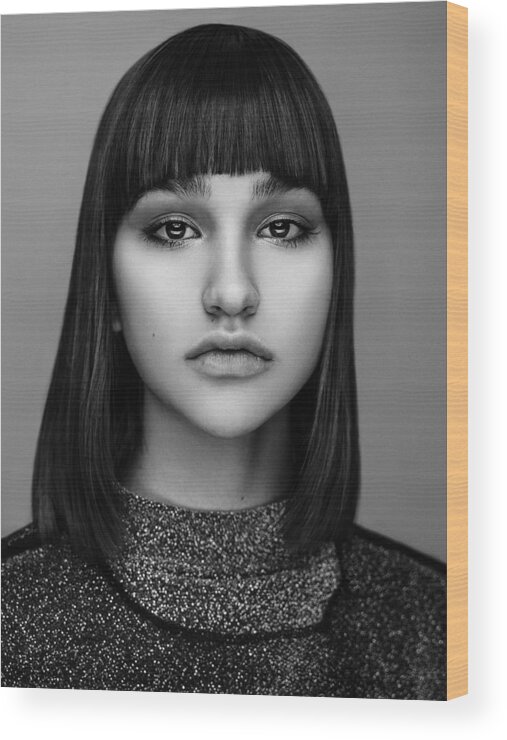 Project Wood Print featuring the photograph Project Faces [milana] by Martin Krystynek Mqep