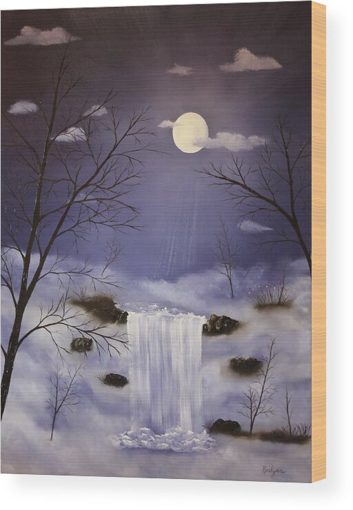 Purple Wood Print featuring the painting Purple Serenity by Berlynn