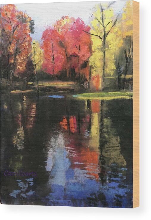 Meramec Springs Wood Print featuring the painting Reflections at Meramec Springs by Ruben Carrillo