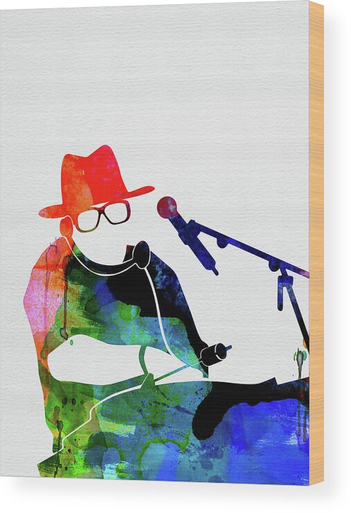 Run Dmc Wood Print featuring the mixed media Run Dmc Watercolor by Naxart Studio