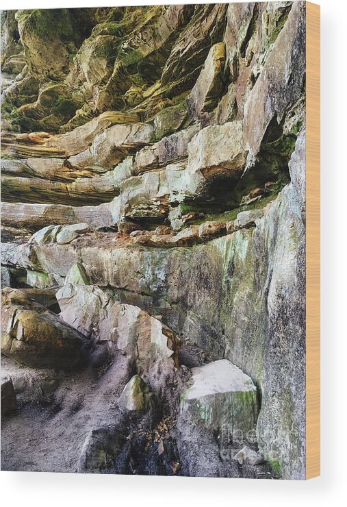 Erosion Wood Print featuring the photograph Sandstone Layers by Phil Perkins