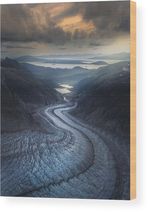 Valley Wood Print featuring the photograph Snake Glacier by James S. Chia