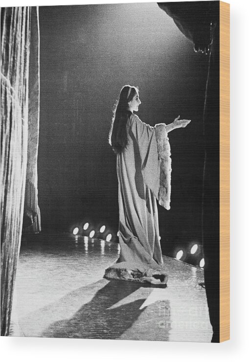 Charity Benefit Wood Print featuring the photograph Soprano Maria Callas On Stage by Bettmann